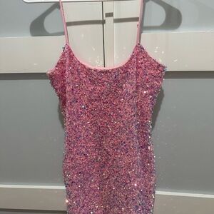 Lucy in the Sky Pink Sequin Mini Dress